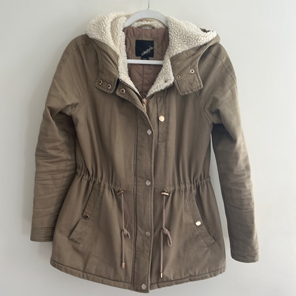 Collectionb Shearling Long Cinched Coat S‎ y2k Rory Gilmore Fall Winter Sherpa